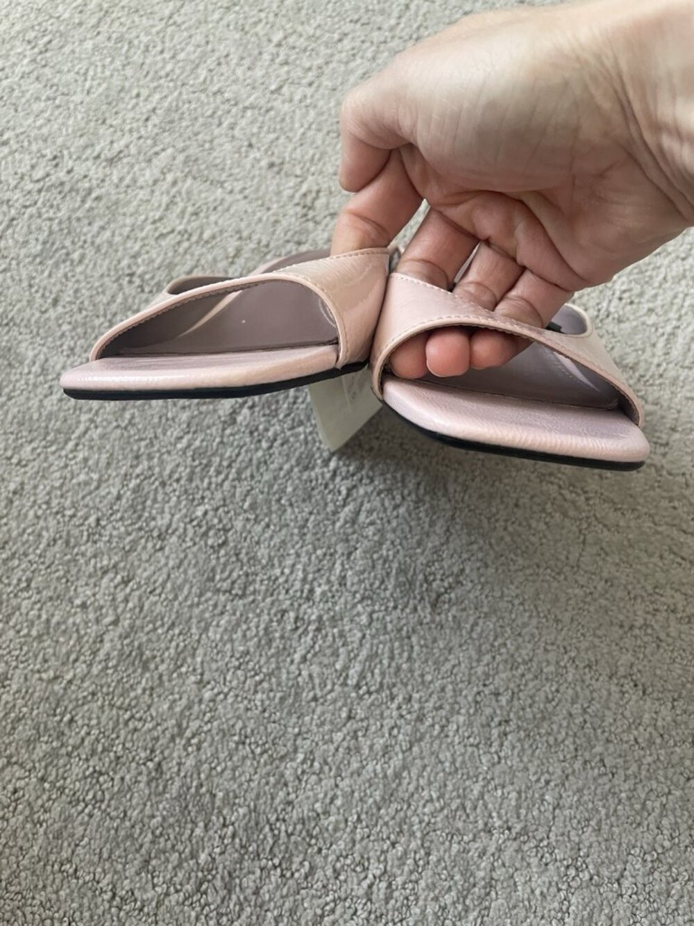 Zara Pink Rose Leather Wedge Sandals Open Toe Fashion Size 38 US 7.5 Shoes - Picture 8 of 11